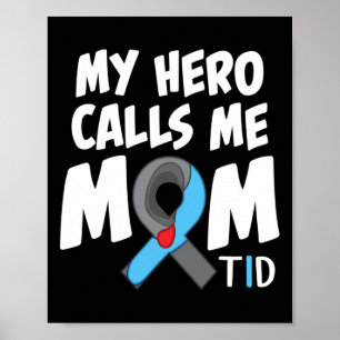 Mijn Hero noemt me mam T1d Diabetische Type 1 diab Poster