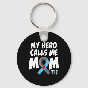 Mijn Hero noemt me mam T1d Diabetische Type 1 diab Sleutelhanger