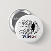 Mijn Hero Wears Angel Wings Ronde Button 5,7 Cm (Voorkant /achterkant)