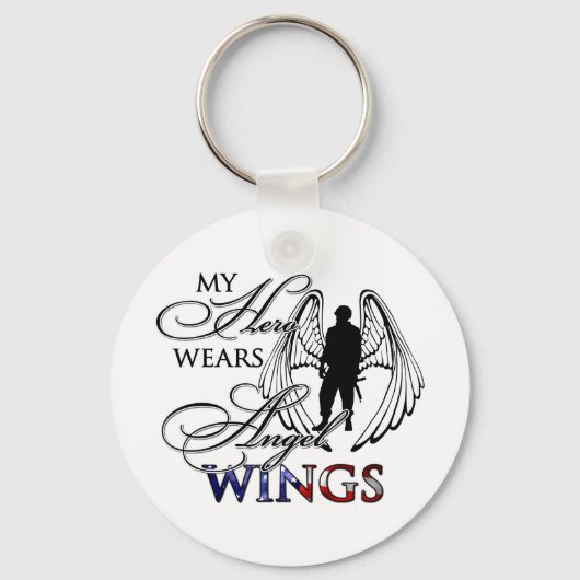Mijn Hero Wears Angel Wings Sleutelhanger (Voorkant)