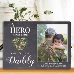 Mijn Hero Wears Camo Militaire Papa Persoonlijke f Fotoplaat
