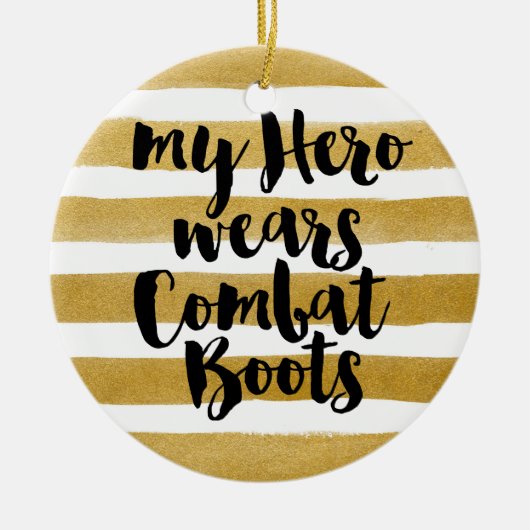 Mijn Hero Wears Combat Boots - Foto Keramisch Ornament (Voorkant)