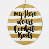 Mijn Hero Wears Combat Boots - Foto Keramisch Ornament (Links)