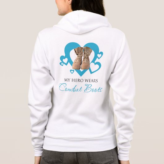 Mijn Hero Wears Combat Boots Hoodie (Achterkant)
