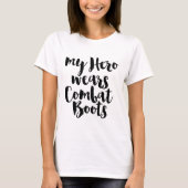 Mijn Hero Wears Combat Boots T-shirt (Voorkant)