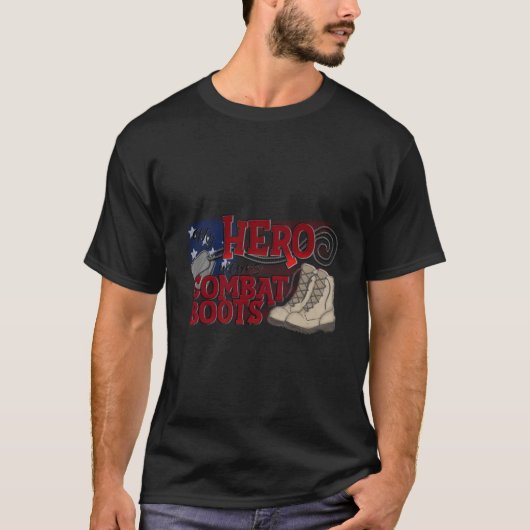 Mijn Hero Wears Combat Boots T-shirt (Voorkant)