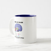 Mijn hersenen verliezen is geen aanvaardbare optie tweekleurige koffiemok (Voorkant links)