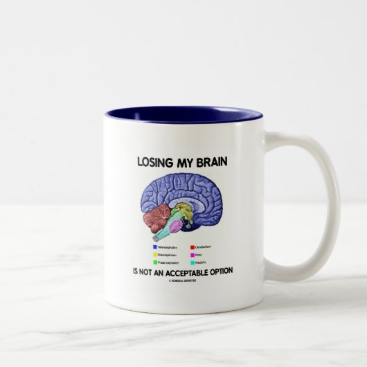 Mijn hersenen verliezen is geen aanvaardbare optie tweekleurige koffiemok (Rechts)