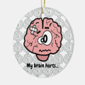 Mijn hersenhutten keramisch ornament (Links)