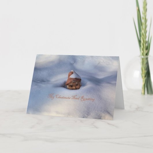 Mijn het Roosteren van de Behoefte van Kastanjes Feestdagen Kaart (Voorkant)
