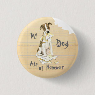 Mijn hippet Ate mijn thuiswerk Ronde Button 3,2 Cm