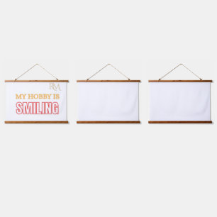 Mijn hobby is lachen Funny positieve quote ontwerp Hangend Wandkleed
