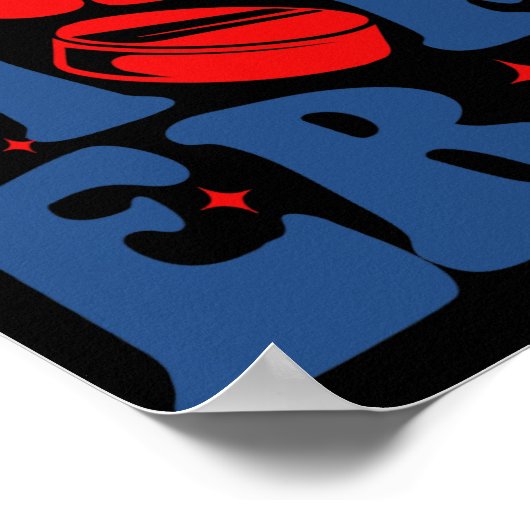 Mijn Hockey Moeder Era Groovy IJshockey Mama Moede Poster (Hoek)