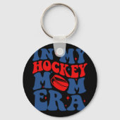 Mijn Hockey Moeder Era Groovy IJshockey Mama Moede Sleutelhanger (Voorkant)