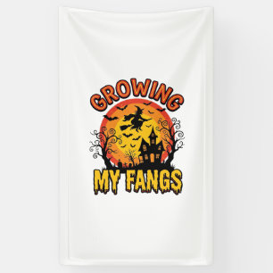 Mijn Hoektanden Laten Groeien Vintage Halloween Va Spandoek