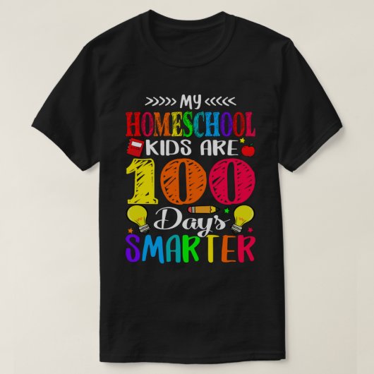 Mijn Homeschool Kinderen zijn 100 dagen slimmer 10 T-shirt (Design voorkant)