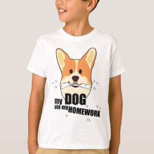 Mijn hond Ate Mijn thuiswerk T-shirt