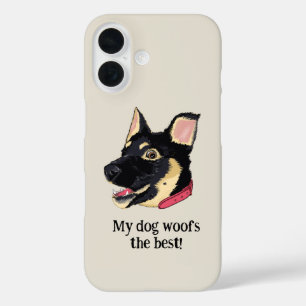 Mijn hond blaft het beste   Grappige Duitse herder iPhone 16 Hoesje