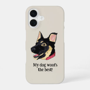 Mijn hond blaft het beste Grappige Duitse herder iPhone 16 Hoesje