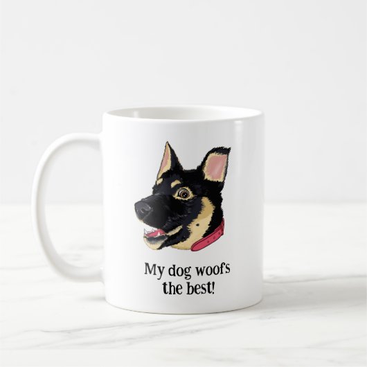 Mijn hond blaft het beste | Grappige Duitse herder Koffiemok (Links)