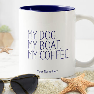 Mijn Hond Boot Koffie. Grappige Kapitein Vaarhumor Tweekleurige Koffiemok