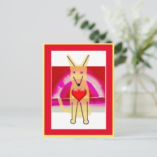 Mijn hond Buddy en Hart, ansichtkaart Briefkaart (Staand voorkant)