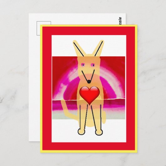 Mijn hond Buddy en Hart, ansichtkaart Briefkaart (Voorkant / Achterkant)