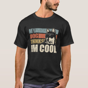 Mijn hond denkt dat ik Cool Alaskan Klee Kai Retro T-shirt