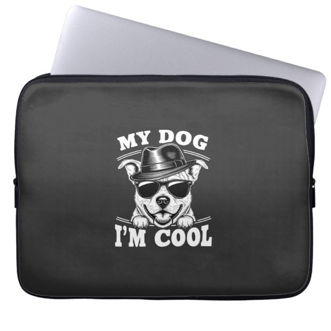 Mijn hond denkt dat ik cool ben laptop sleeve (Voorkant)