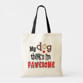 Mijn hond denkt dat ik een paardenvun Typografie b Tote Bag (Achterkant)