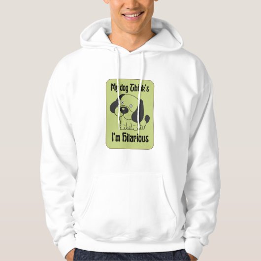 Mijn hond denkt dat ik Hilarious Pet Funny ben Hoodie (Voorkant)