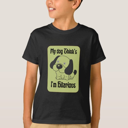 Mijn hond denkt dat ik Hilarious Pet Funny ben T-shirt (Voorkant)