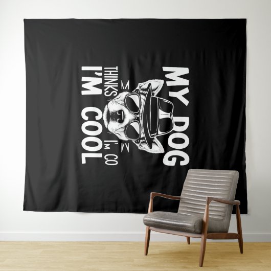 Mijn hond denkt dat ik kool ben wandkleed (In Situ (horizontaal))