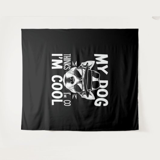 Mijn hond denkt dat ik kool ben wandkleed (Voorkant (horizontaal))