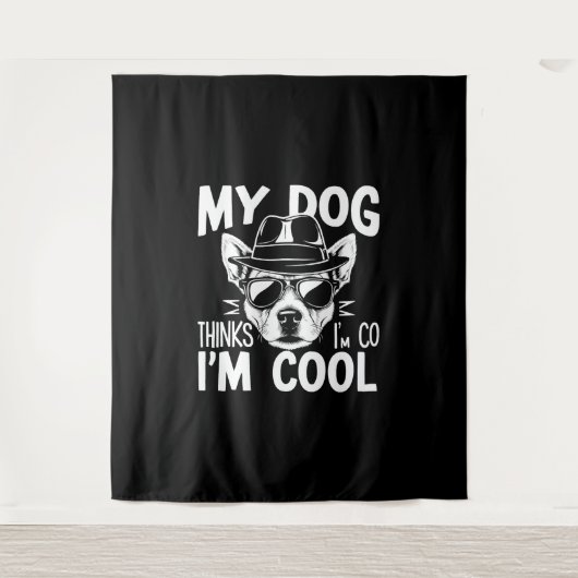 Mijn hond denkt dat ik kool ben wandkleed (Voorkant)