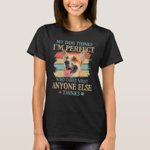 Mijn hond denkt dat ik perfect Corgi Dog Retro Sty T-shirt