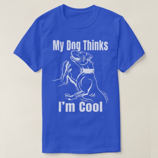 Mijn hond denkt in Cool Pit Bull Graphic Novelty T-shirt (Design voorkant)