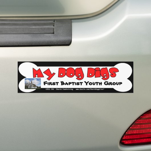 Mijn hond Digs Fundraising Bumpersticker (Op auto)