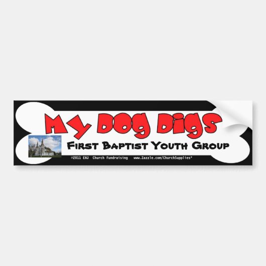 Mijn hond Digs Fundraising Bumpersticker (Voorkant)