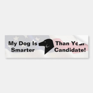 Mijn hond Dog is slimmer Amerikaanse vlag Bumperst Bumpersticker