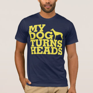 Mijn hond draait kop Greyhound T-shirt