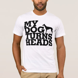 Mijn hond draait kop Greyhound T-shirt