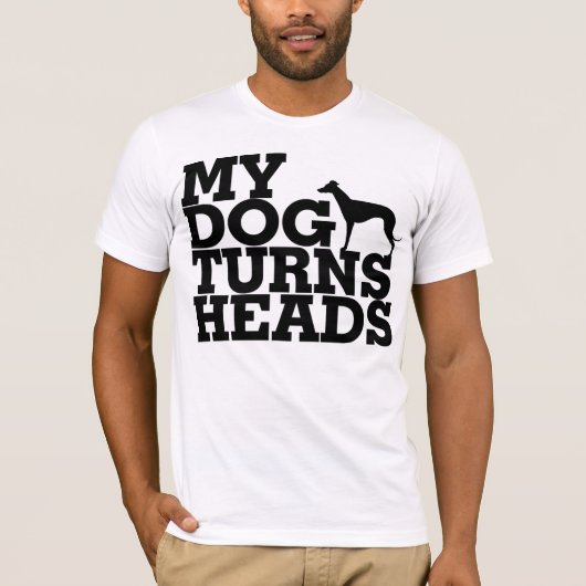Mijn hond draait kop Greyhound T-shirt (Voorkant)