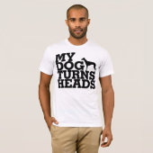 Mijn hond draait kop Greyhound T-shirt (Voorkant volledig)
