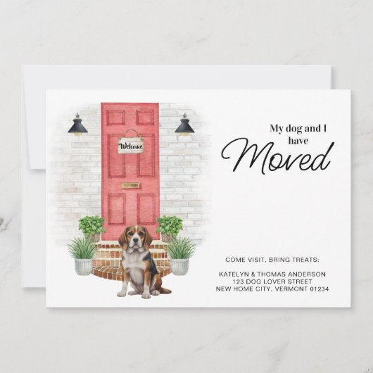 Mijn hond en ik hebben Beagle Dog verhuisd Aankondiging (Voorkant)