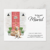 Mijn hond en ik hebben de gele labrador verplaatst aankondigingskaart (Voorkant)