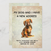 Mijn hond en ik hebben een mededeling verhuisd aankondiging (Voorkant / Achterkant)