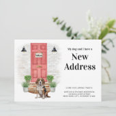 Mijn hond en ik hebben een nieuw adres Beagle Dog Aankondiging (Staand voorkant)