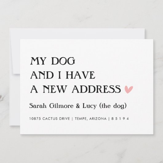 Mijn hond en ik hebben een nieuw adres verhuisberi aankondiging (Voorkant)