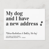 Mijn hond en ik hebben een nieuw adres verplaatst. aankondigingskaart (Voorkant)